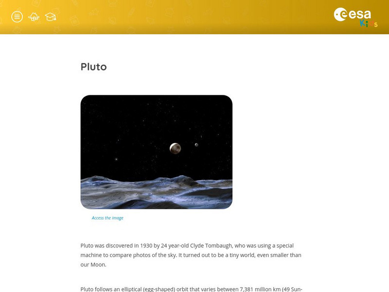 European Space Agency: Esa Kids: Our Universe: Pluto Handout European Space Agency: Esa Kids: Our Universe: Pluto Handout