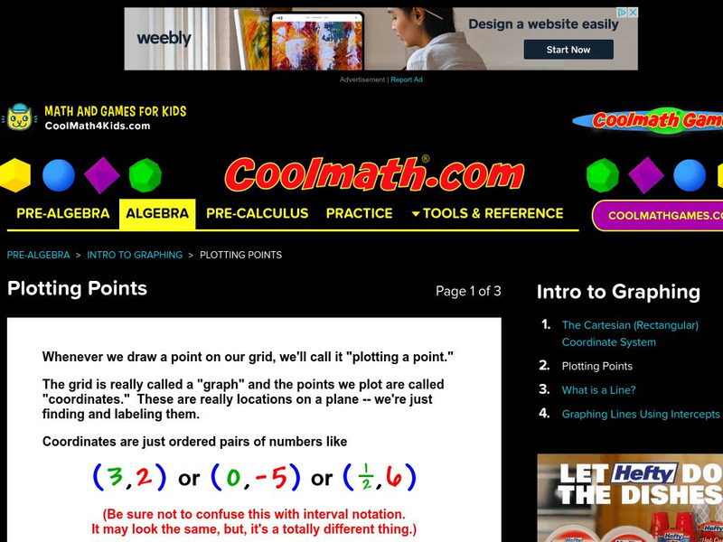 Coolmath: Intro to Graphing Plotting Points Activity Coolmath: Intro to Graphing Plotting Points Activity
