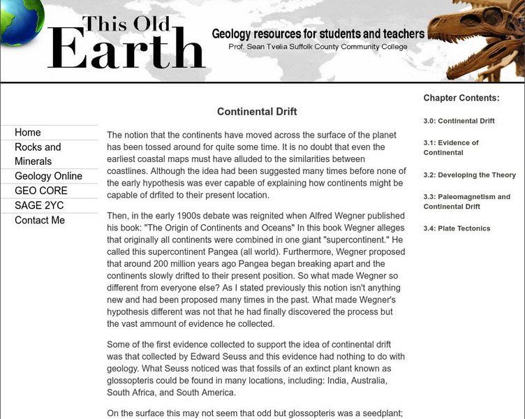This Old Earth: Geology Online: Paleomagnetism and Continental Drift Handout This Old Earth: Geology Online: Paleomagnetism and Continental Drift Handout