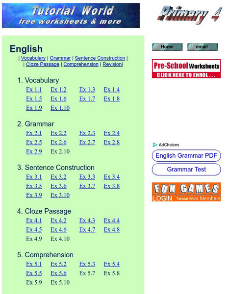Tutorial World: Primary 4 English Website Tutorial World: Primary 4 English Website