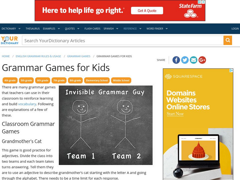 Your Dictionary: Grammar Games for Kids Article Your Dictionary: Grammar Games for Kids Article