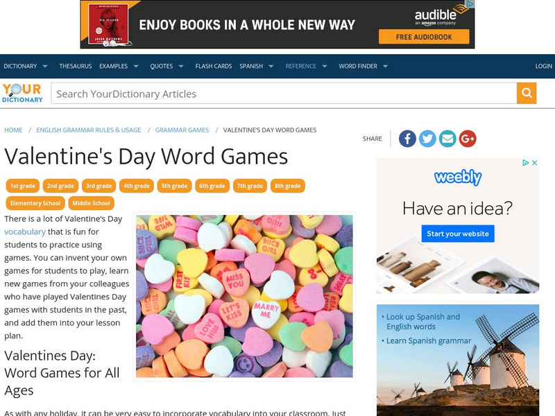 Your Dictionary: Valentine's Day Word Games Article