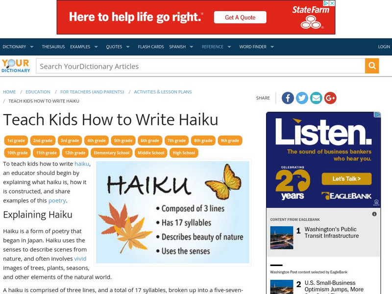 Your Dictionary: Teach Kids How to Write Haiku Article Your Dictionary: Teach Kids How to Write Haiku Article