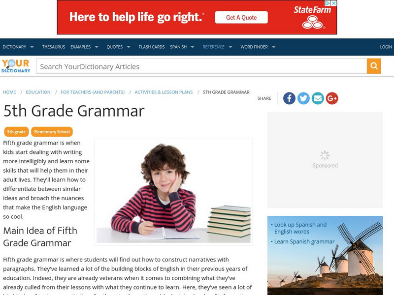 Your Dictionary: 5th Grade Grammar Article Your Dictionary: 5th Grade Grammar Article
