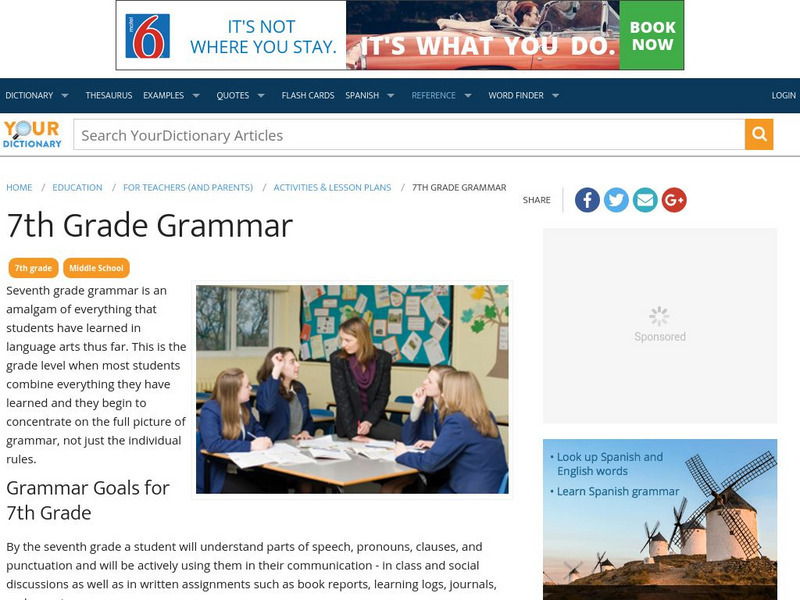 Your Dictionary: 7th Grade Grammar Article Your Dictionary: 7th Grade Grammar Article