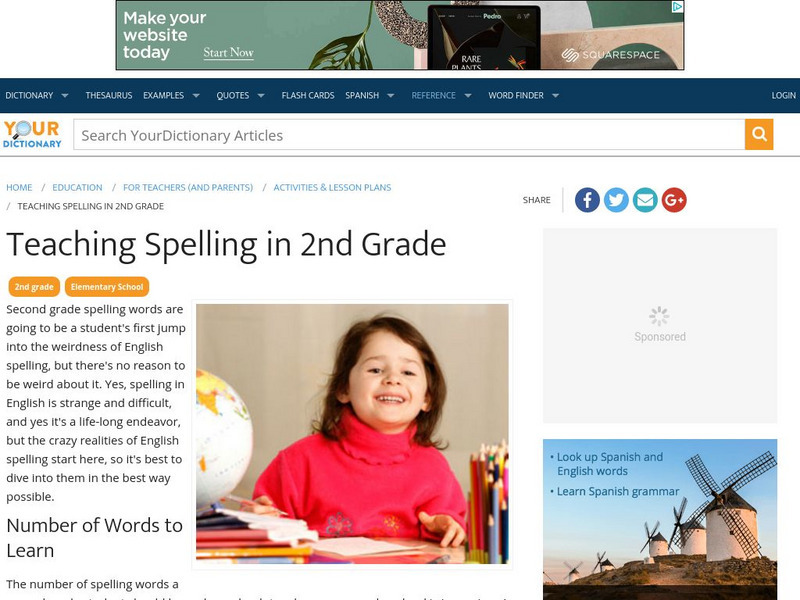 Your Dictionary: Teaching Spelling in 2nd Grade Article Your Dictionary: Teaching Spelling in 2nd Grade Article