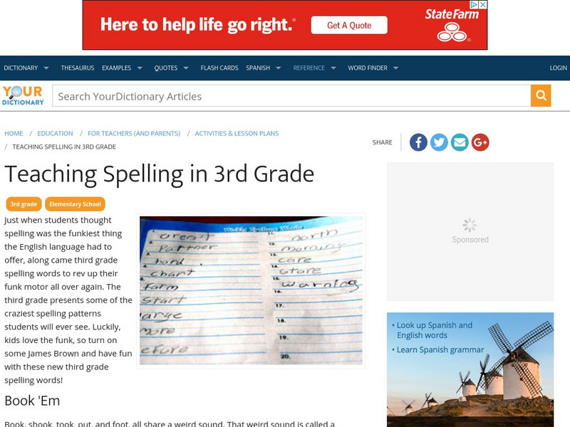 Your Dictionary: Teaching Spelling in 3rd Grade Article Your Dictionary: Teaching Spelling in 3rd Grade Article