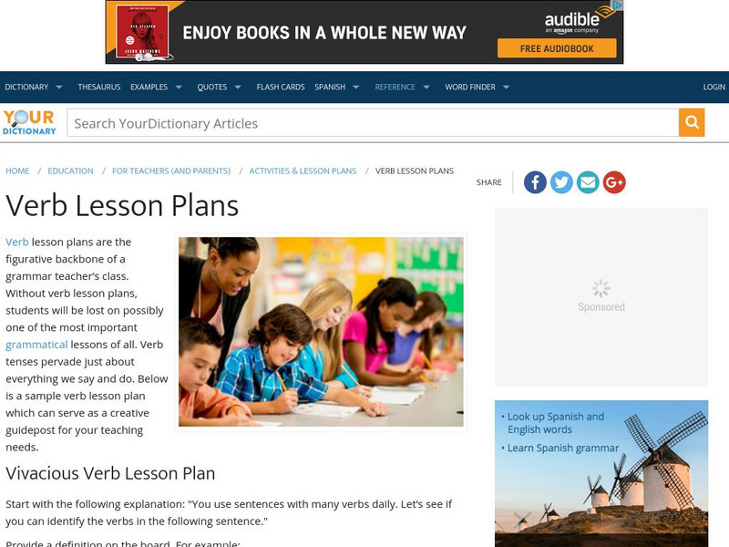 Your Dictionary: Verb Lesson Plans Article Your Dictionary: Verb Lesson Plans Article