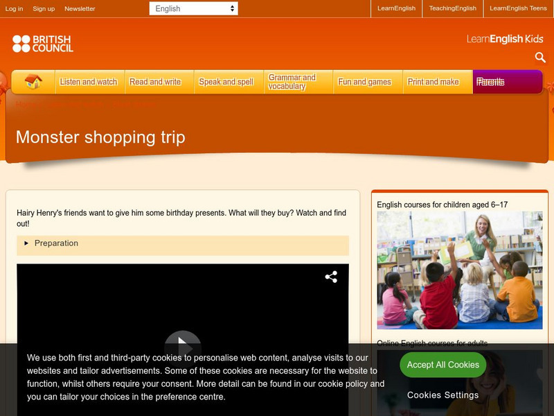 British Council: Learn English Kids: The Monster Shopping Trip Instructional Video British Council: Learn English Kids: The Monster Shopping Trip Instructional Video