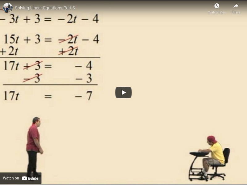 Algebra2go: Solving Linear Equations Part 3 Instructional Video
