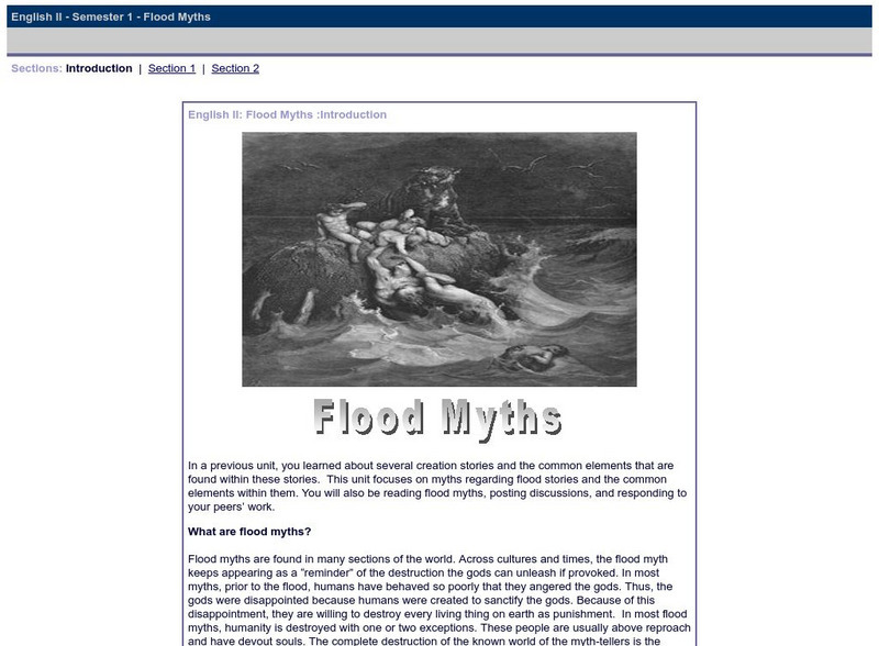 Do Dea: Flood Myths Unit Plan Do Dea: Flood Myths Unit Plan