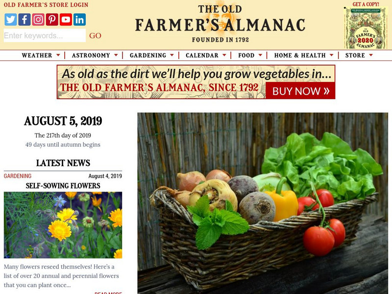 The Old Farmer's Almanac Handout The Old Farmer's Almanac Handout
