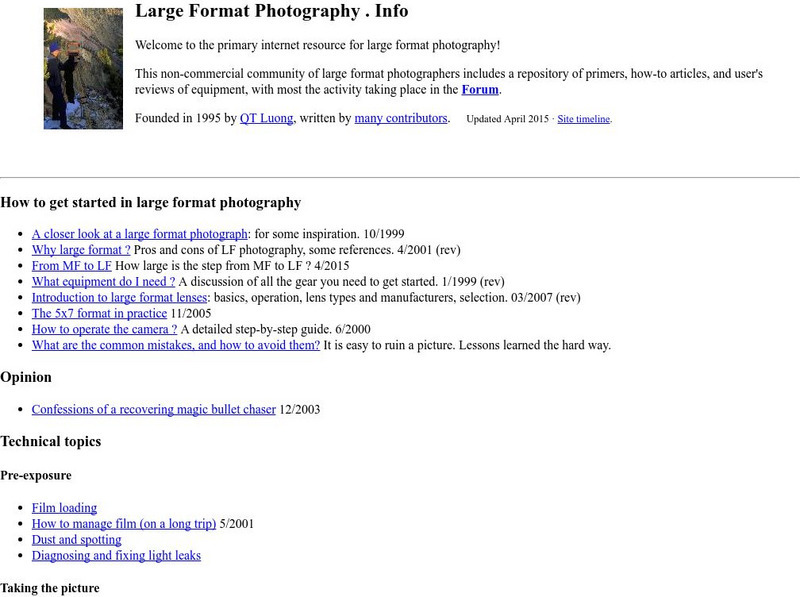 A Large Format Photography Homepage Website A Large Format Photography Homepage Website