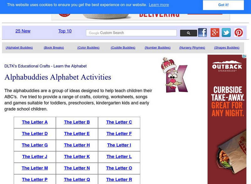 Dltk's Alphabuddies Crafts for Kids Activity