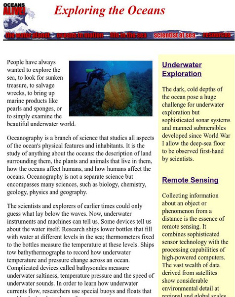 Museum of Science: Exploring the Oceans Website Museum of Science: Exploring the Oceans Website