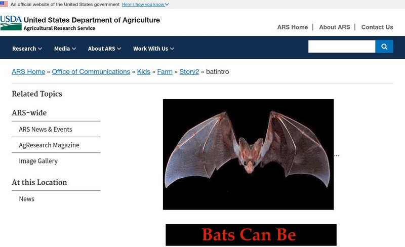 U.s. Department of Agriculture: Bats Can Be Farmer Friendly! Handout