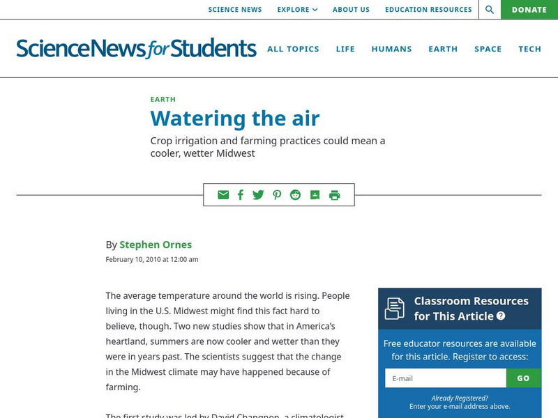 Science News for Students: Watering the Air Article Science News for Students: Watering the Air Article