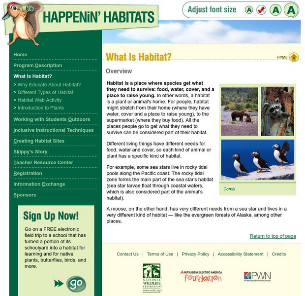 National Wildlife Federation: Happenin' Habitats: What Is Habitat? Activity National Wildlife Federation: Happenin' Habitats: What Is Habitat? Activity
