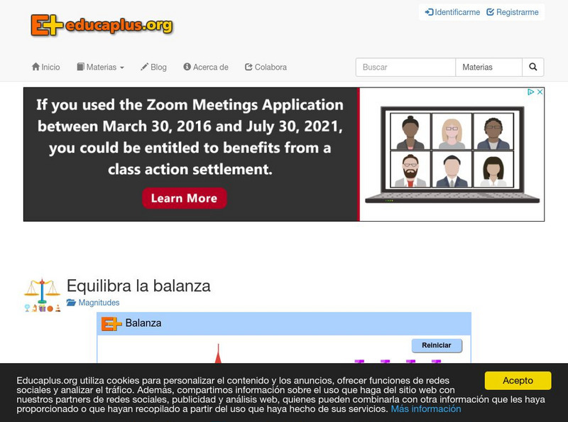 Educaplus: Equilibra La Balanza Numeros Positivos Interactive Educaplus: Equilibra La Balanza Numeros Positivos Interactive