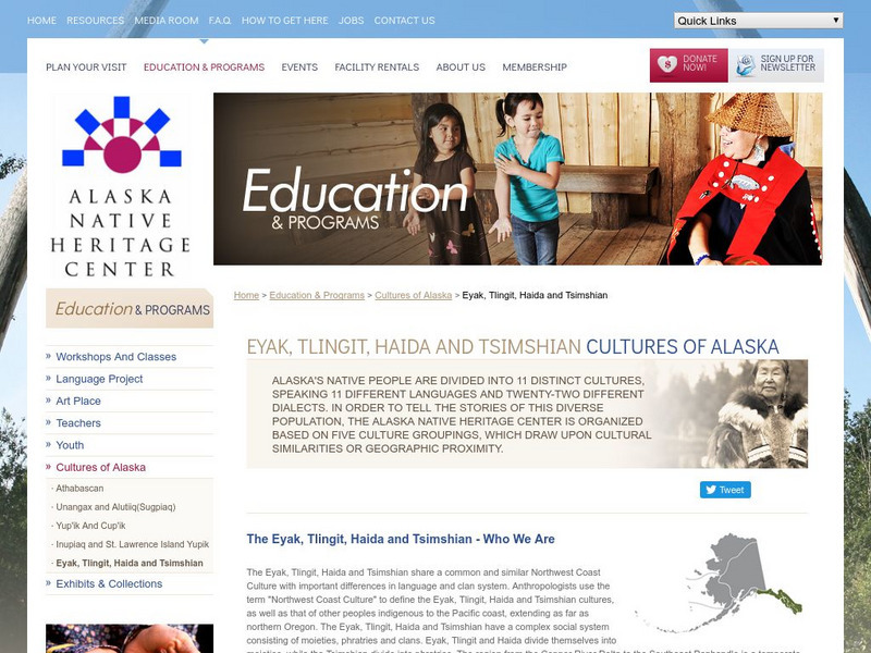 Alaska Native Heritage Center: Eyak, Tlingit, Haida & Tsimshian Handout