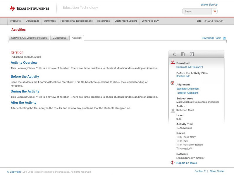 Texas Instruments: Iteration Activity