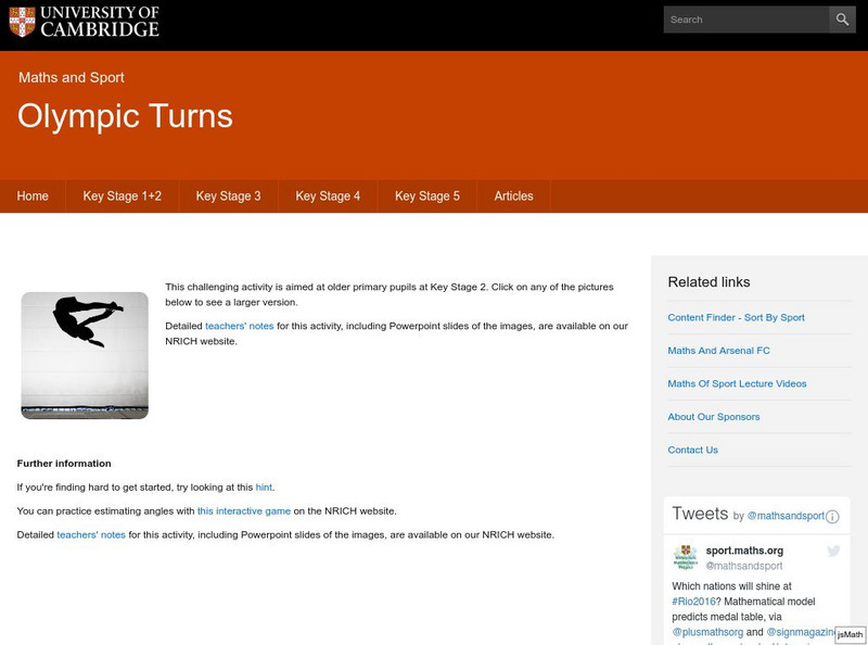 University of Cambridge: Maths and Sports: Olympic Turns Activity University of Cambridge: Maths and Sports: Olympic Turns Activity