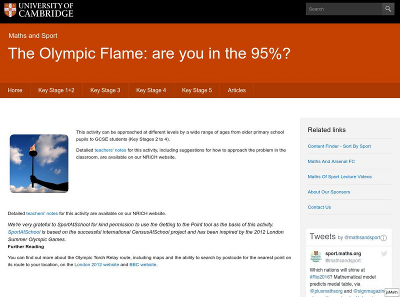University of Cambridge: Maths and Sports: The Olympic Flame: Are You in the 95%? Activity University of Cambridge: Maths and Sports: The Olympic Flame: Are You in the 95%? Activity