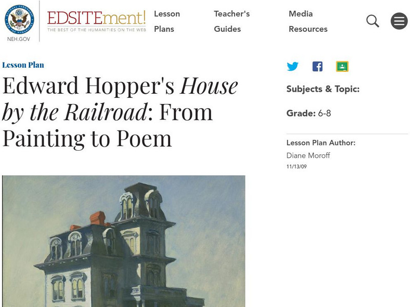 Neh: Edsit Ement:"house by the Railroad": A Painting and a Poem for the Classroom Lesson Plan Neh: Edsit Ement:"house by the Railroad": A Painting and a Poem for the Classroom Lesson Plan