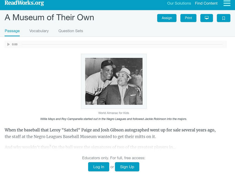 Read Works: A Museum of Their Own Activity Read Works: A Museum of Their Own Activity