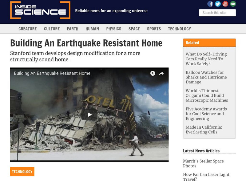 Inside Science: Building an Earthquake Resistant Home Article Inside Science: Building an Earthquake Resistant Home Article