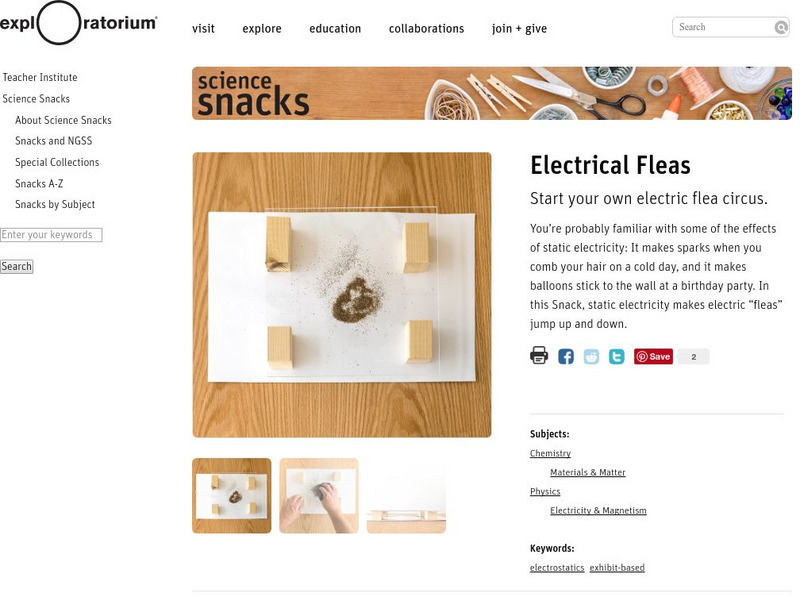 Exploratorium: Science Snacks: Electrical Fleas Activity Exploratorium: Science Snacks: Electrical Fleas Activity