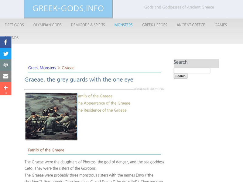 Greek Gods: Monsters: Graeae Handout Greek Gods: Monsters: Graeae Handout