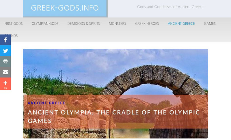 Greek Gods: Ancient Greece: Ancient Olympia Handout Greek Gods: Ancient Greece: Ancient Olympia Handout