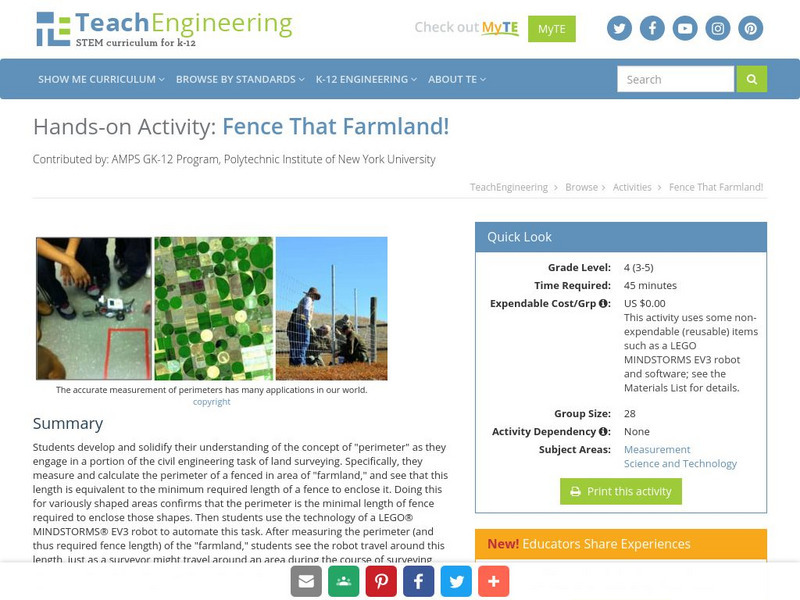 Teach Engineering: Fence That Farmland! Activity Teach Engineering: Fence That Farmland! Activity