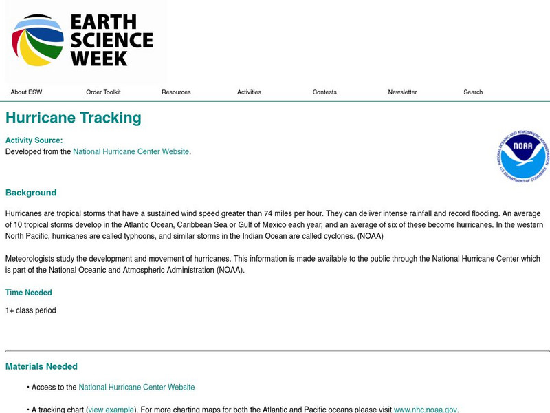 American Geosciences Institute: Earth Science Week: Hurricane Tracking Lesson Plan American Geosciences Institute: Earth Science Week: Hurricane Tracking Lesson Plan