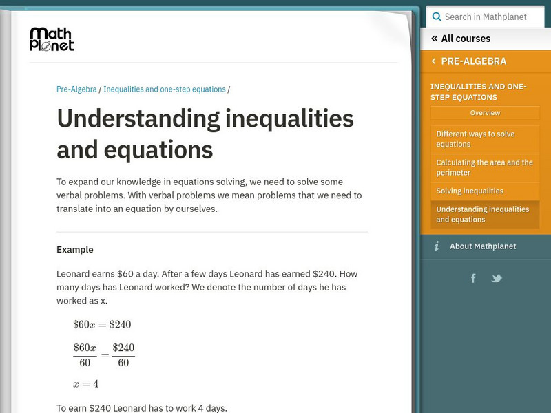 Math Planet: Understanding Inequalities and Equations eBook Math Planet: Understanding Inequalities and Equations eBook