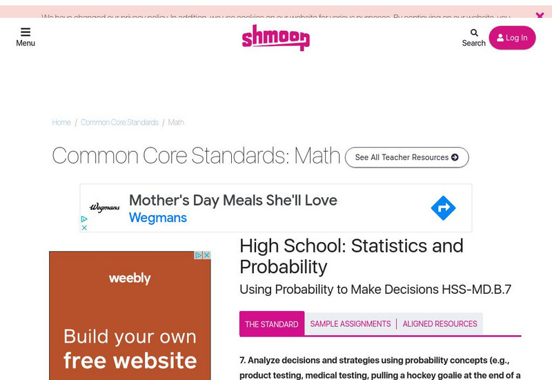 Shmoop: Using Probability to Make Decisions Hss md.b.7 Handout Shmoop: Using Probability to Make Decisions Hss md.b.7 Handout