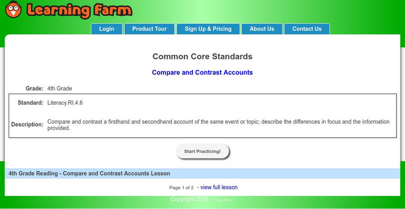 Learning Farm: Compare and Contrast Accounts Activity Learning Farm: Compare and Contrast Accounts Activity