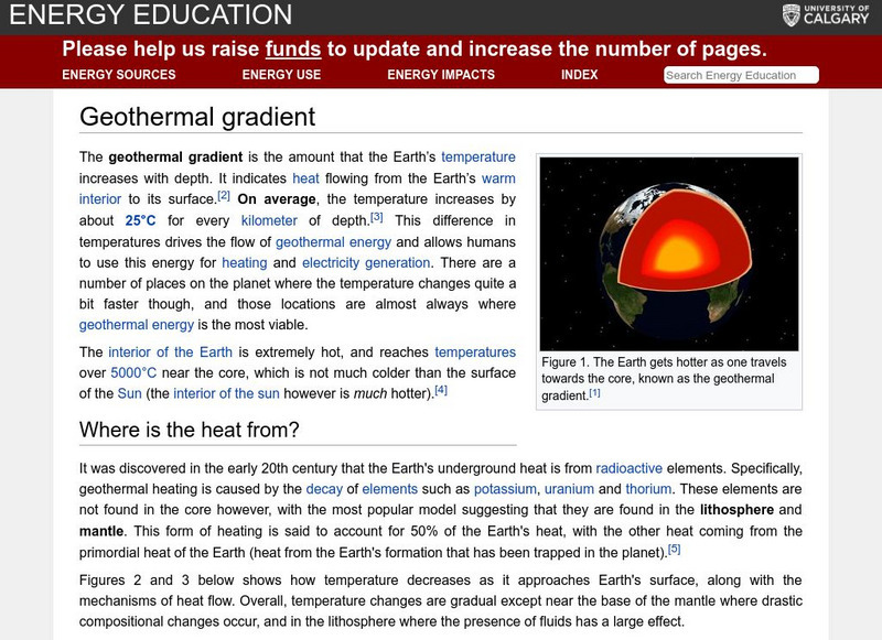 University of Calgary: Energy Education: Geothermal Gradient Handout University of Calgary: Energy Education: Geothermal Gradient Handout