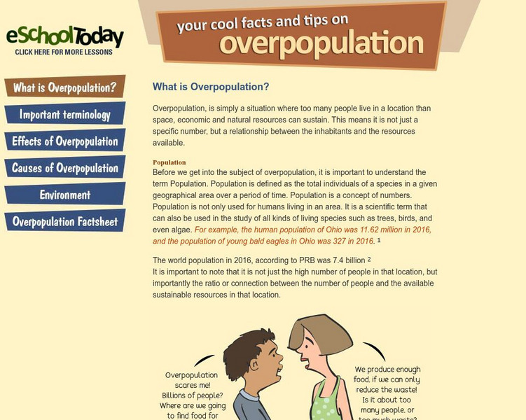 E School Today: Overpopulation Handout E School Today: Overpopulation Handout