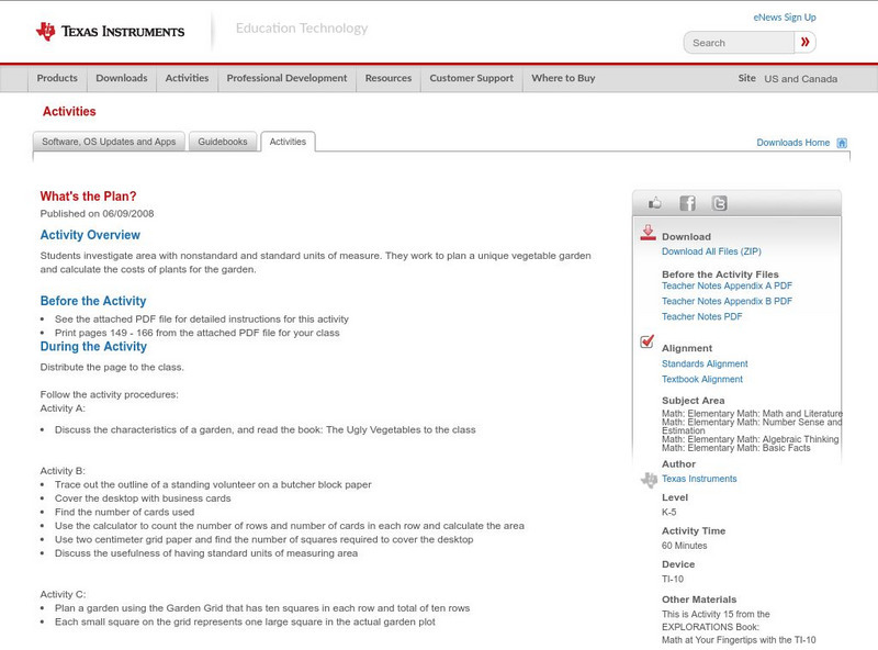 Texas Instruments: What's the Plan? Activity