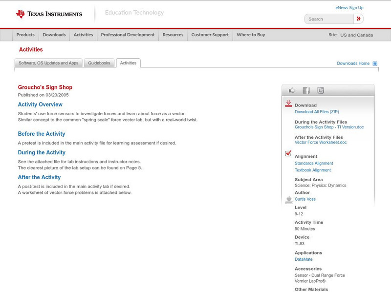 Texas Instruments: Groucho's Sign Shop Activity Texas Instruments: Groucho's Sign Shop Activity