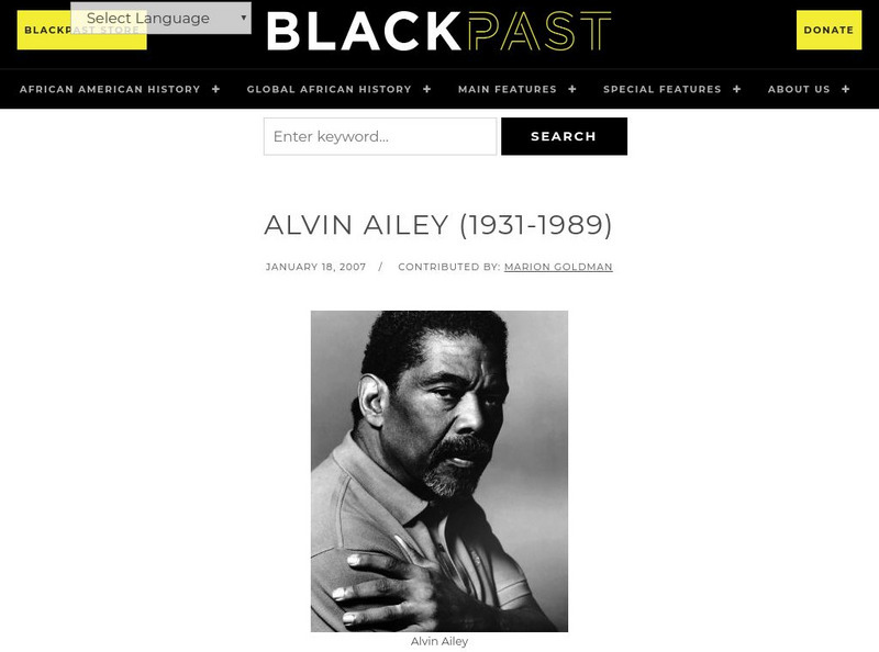 Black Past: Ailey, Alvin Handout Black Past: Ailey, Alvin Handout