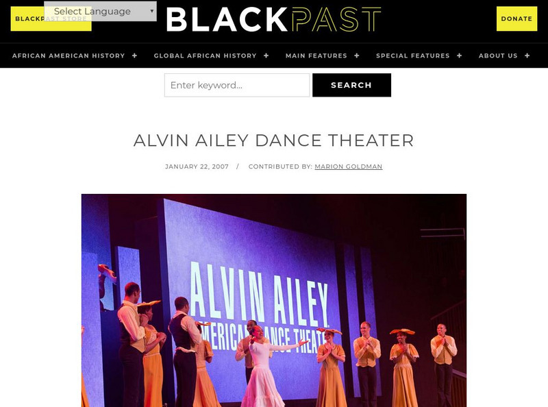 Black Past: Alvin Ailey Dance Theater Handout Black Past: Alvin Ailey Dance Theater Handout