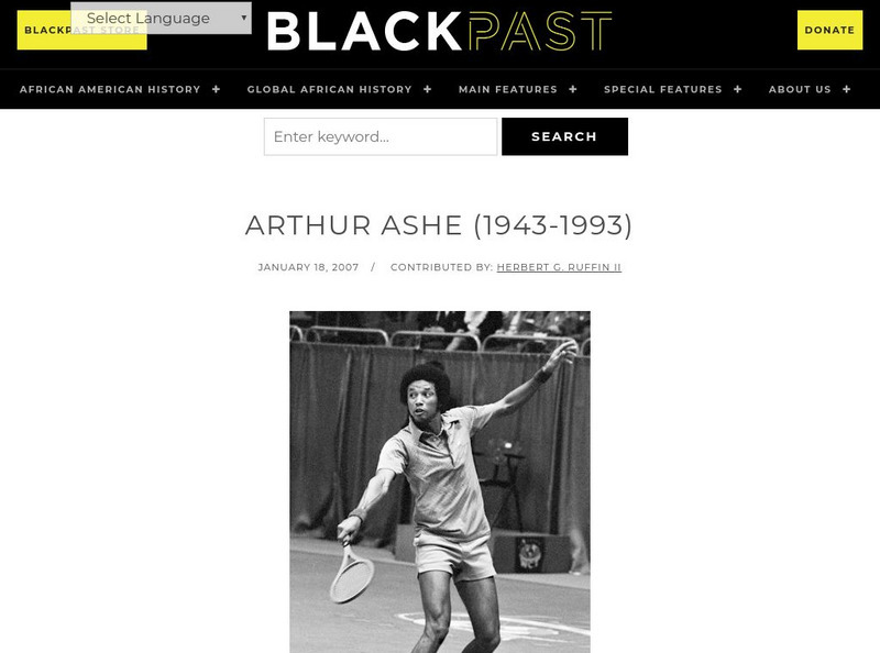 Black Past: Ashe, Arthur Handout Black Past: Ashe, Arthur Handout