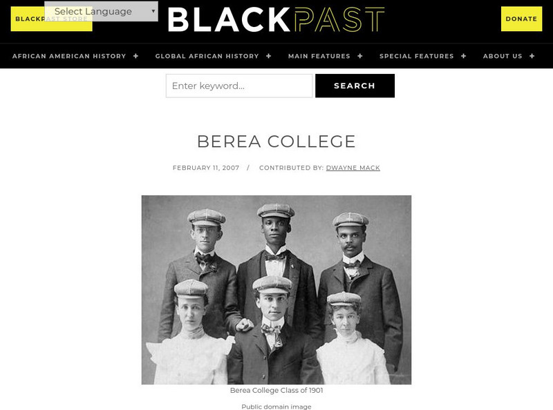 Black Past: Berea College Handout Black Past: Berea College Handout