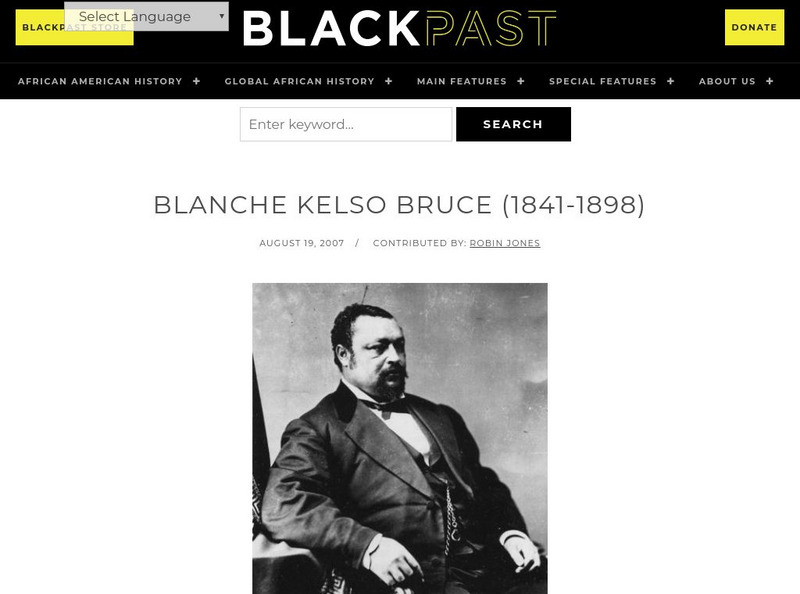 Black Past: Blanche Kelso Bruce Handout Black Past: Blanche Kelso Bruce Handout