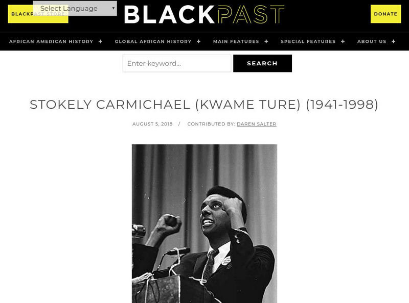 Black Past: Carmichael, Stokely Handout Black Past: Carmichael, Stokely Handout