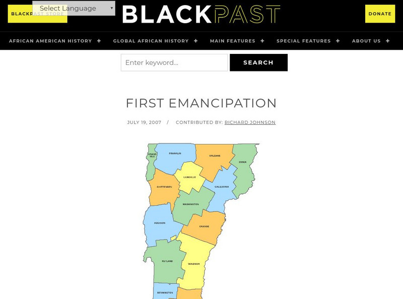 Black Past: The First Emancipation Handout Black Past: The First Emancipation Handout