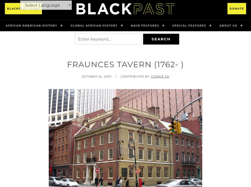 Black Past: Fraunces Tavern Handout Black Past: Fraunces Tavern Handout